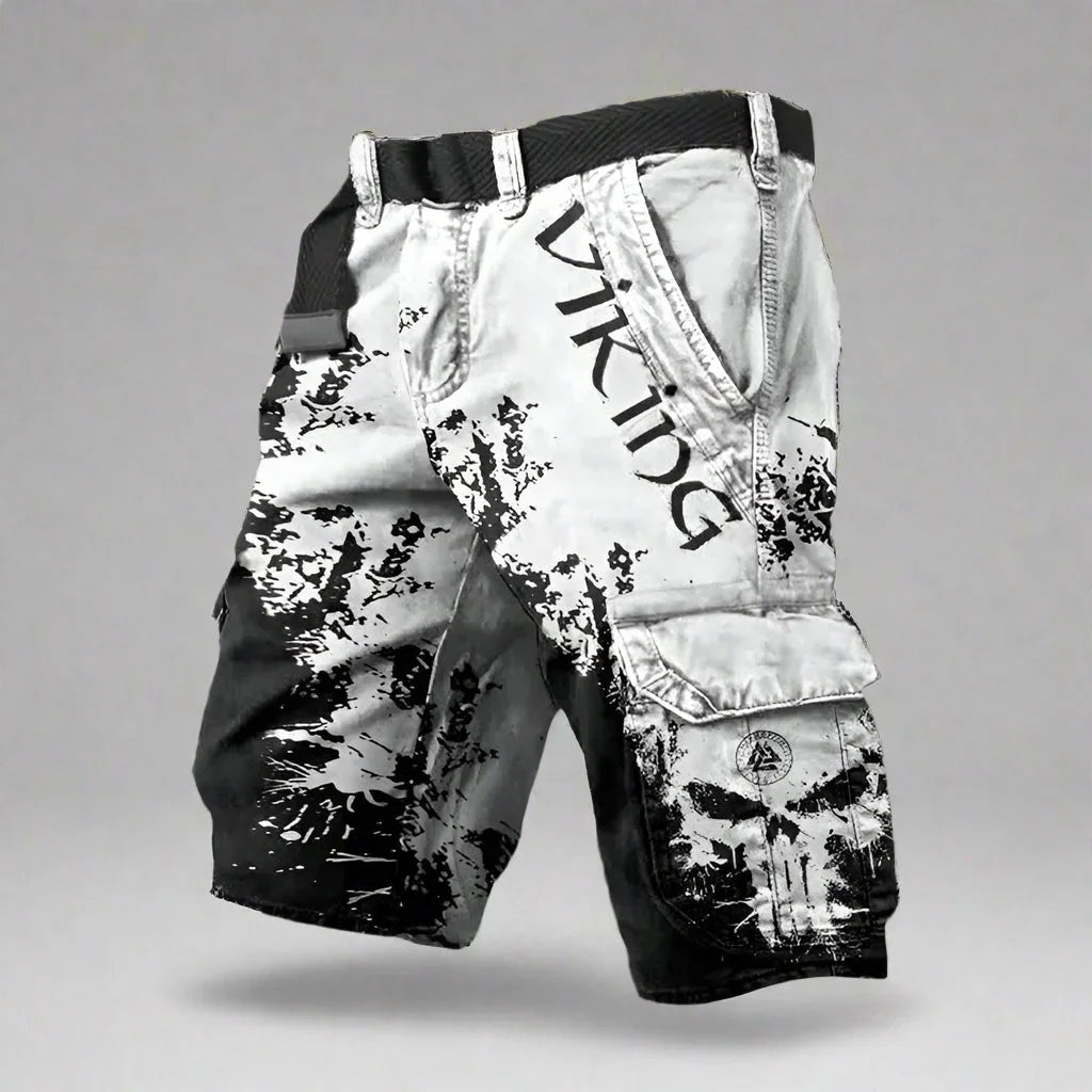 Linentra | Men's Relaxed Cargo Shorts with Print