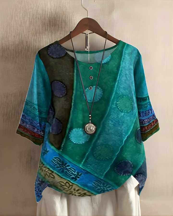 Linentra | Women's Printed Relaxed Top