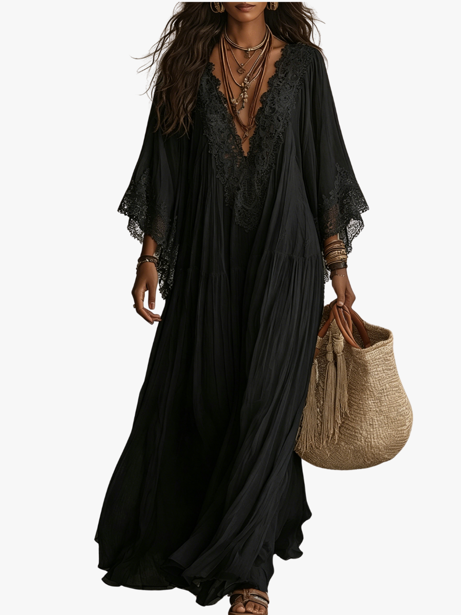 Linentra | Women's Lace Maxi Dress