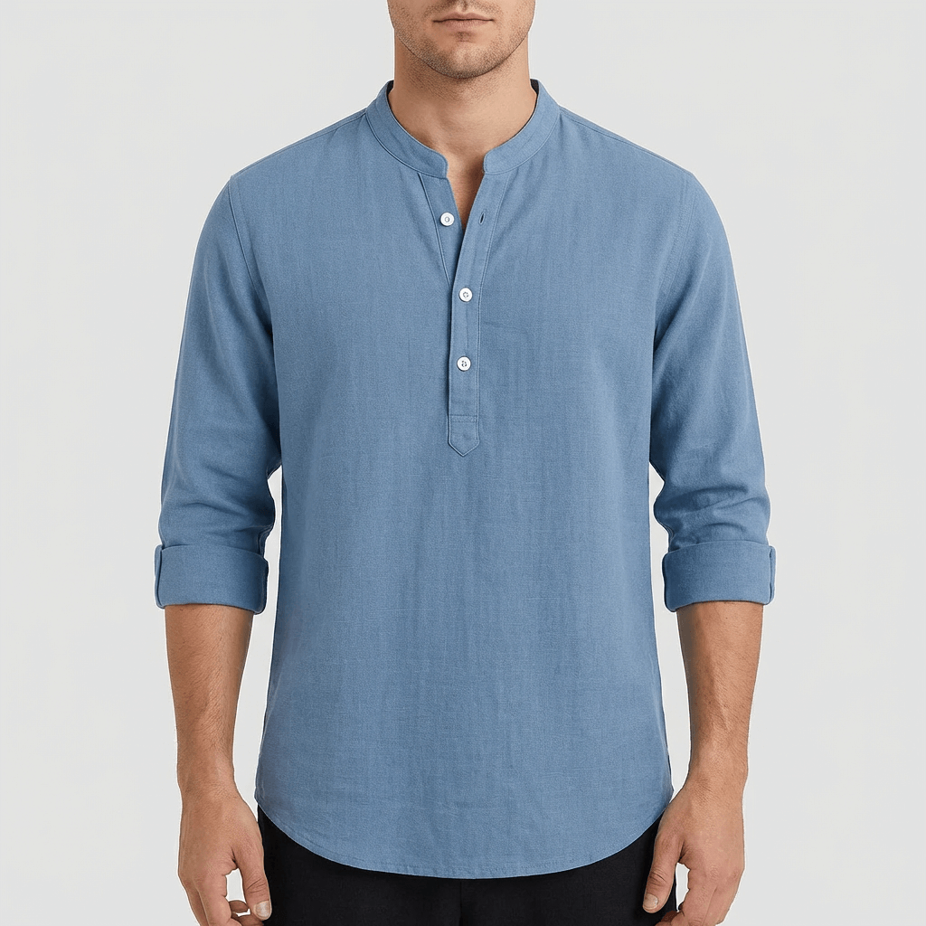 Linentra | Lightweight loose linen button down shirt