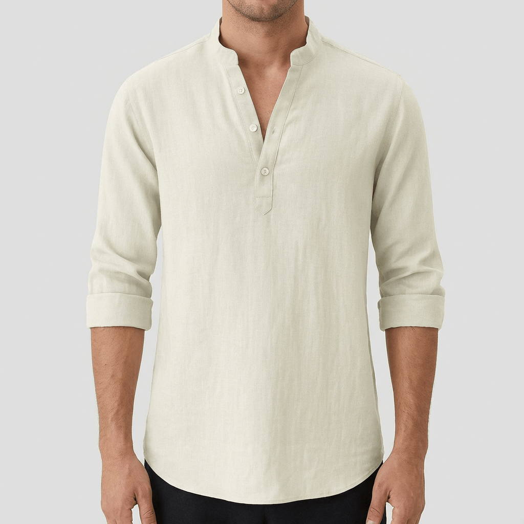 Linentra | Lightweight loose linen button down shirt
