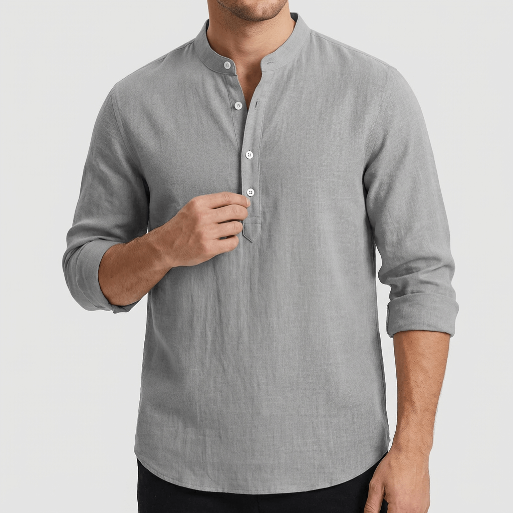 Linentra | Lightweight loose linen button down shirt