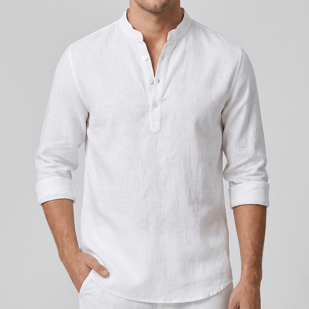 Linentra | Lightweight loose linen button down shirt