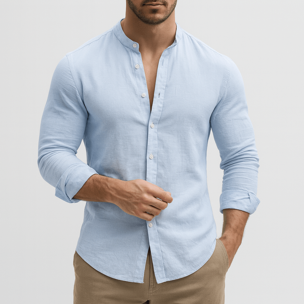 Linentra | Linen cotton blend long-sleeve shirt