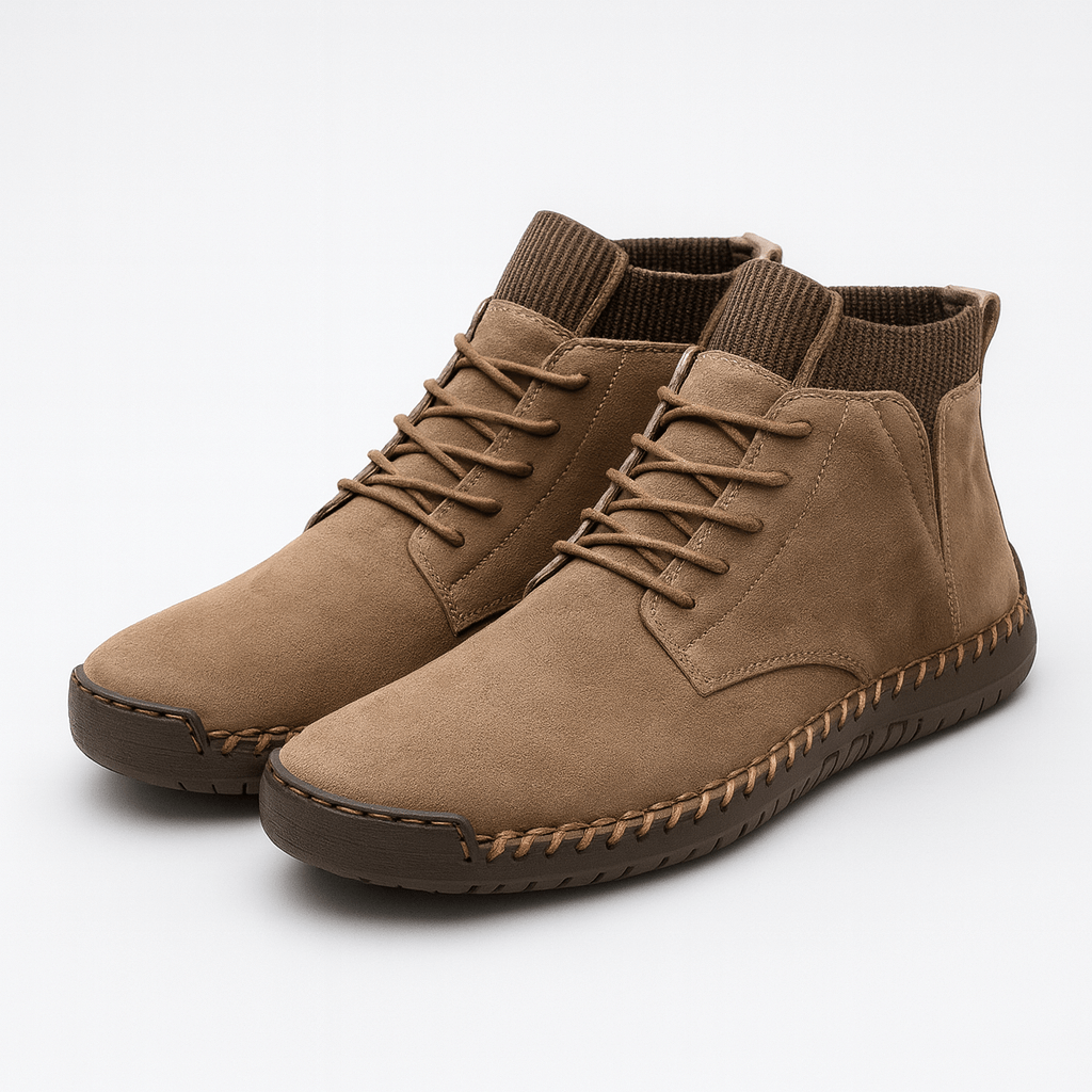 Linentra | Suede high heeled shoes with elastic cuff