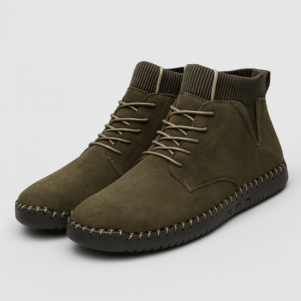 Linentra | Suede high heeled shoes with elastic cuff