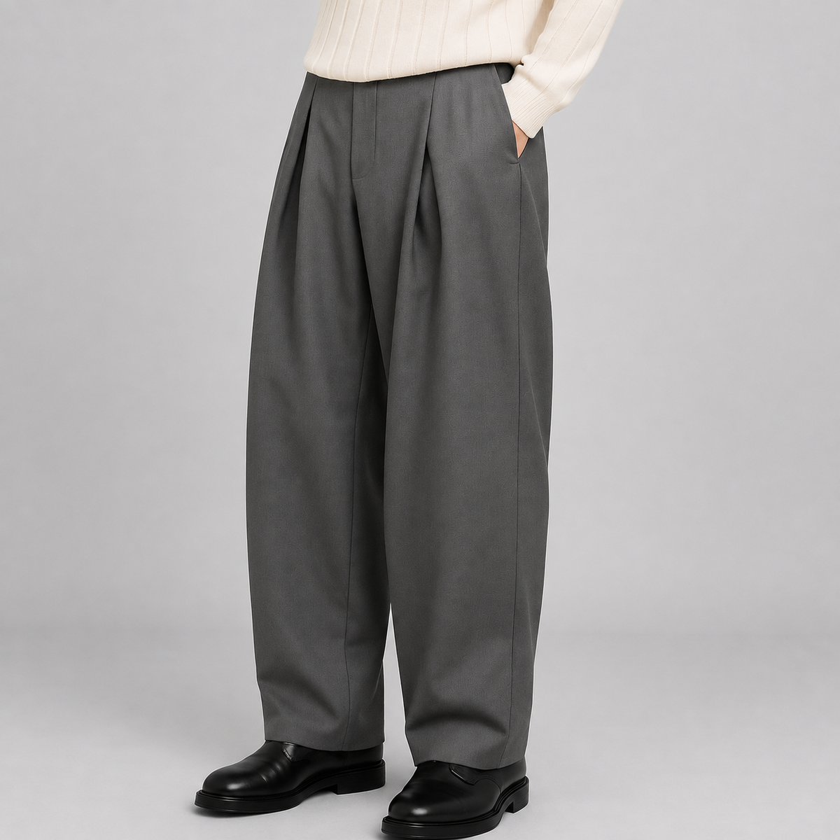 Linentra | Men's Relaxed Pleated Dress Pants