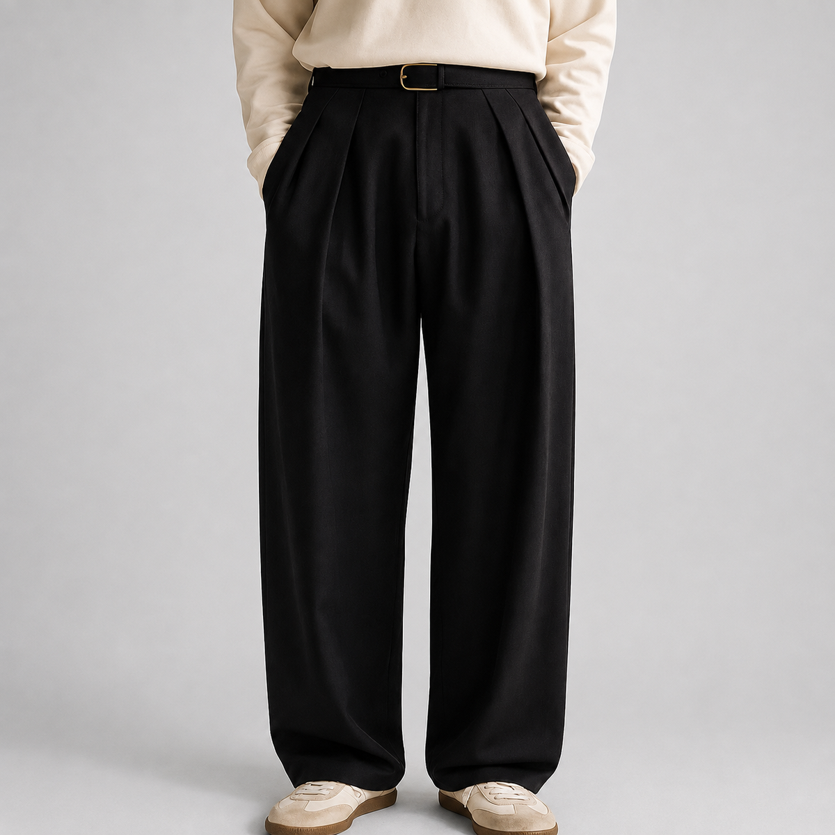 Linentra | Men's Relaxed Pleated Dress Pants