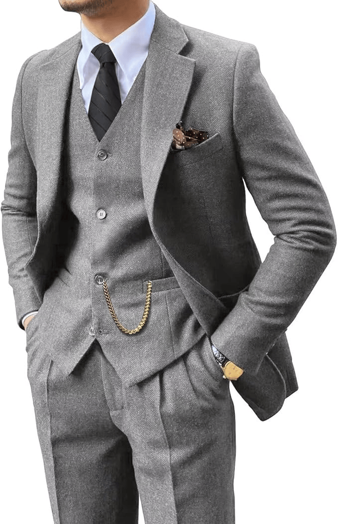 Linentra | Men's Herringbone Suit