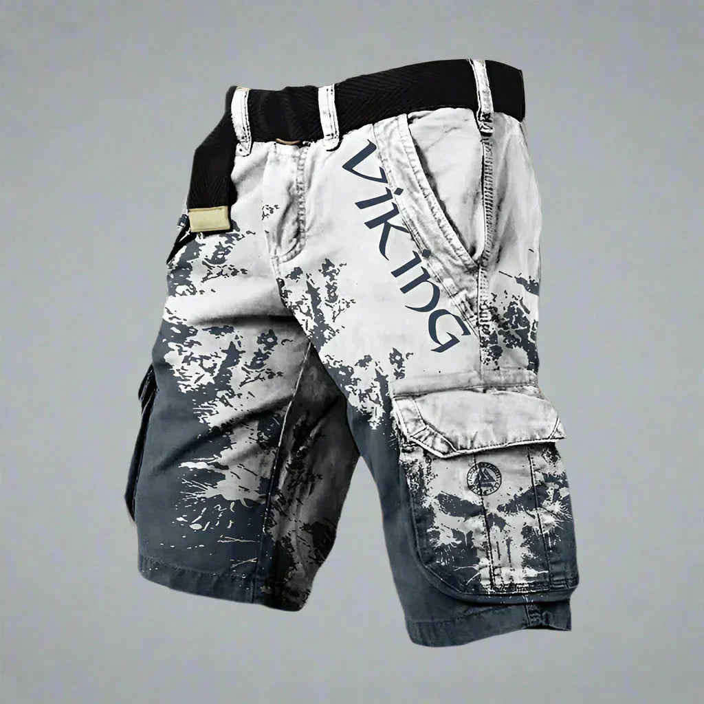 Linentra | Men's Relaxed Cargo Shorts with Print