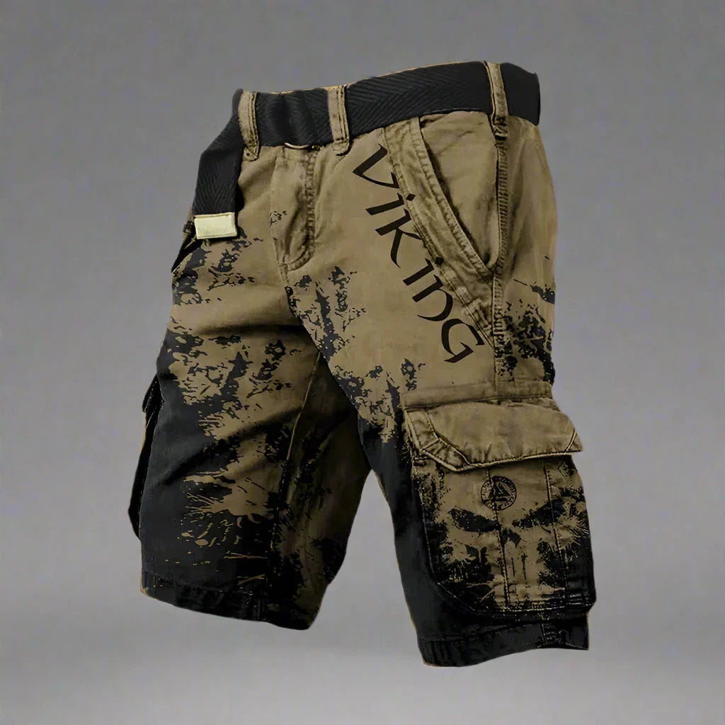 Linentra | Men's Relaxed Cargo Shorts with Print