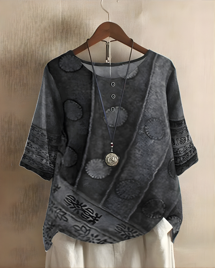 Linentra | Women's Printed Relaxed Top