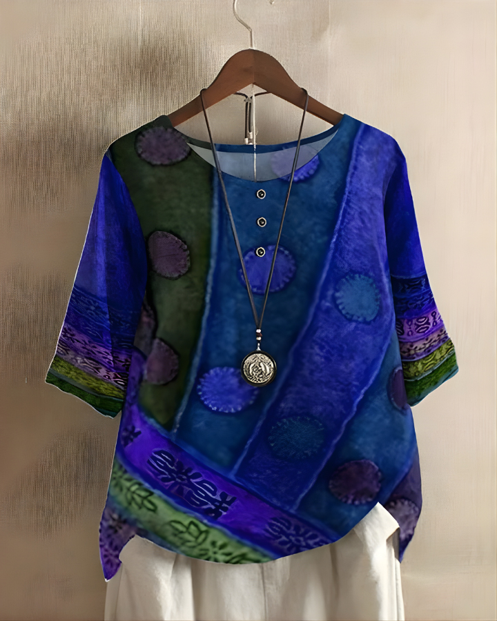 Linentra | Women's Printed Relaxed Top