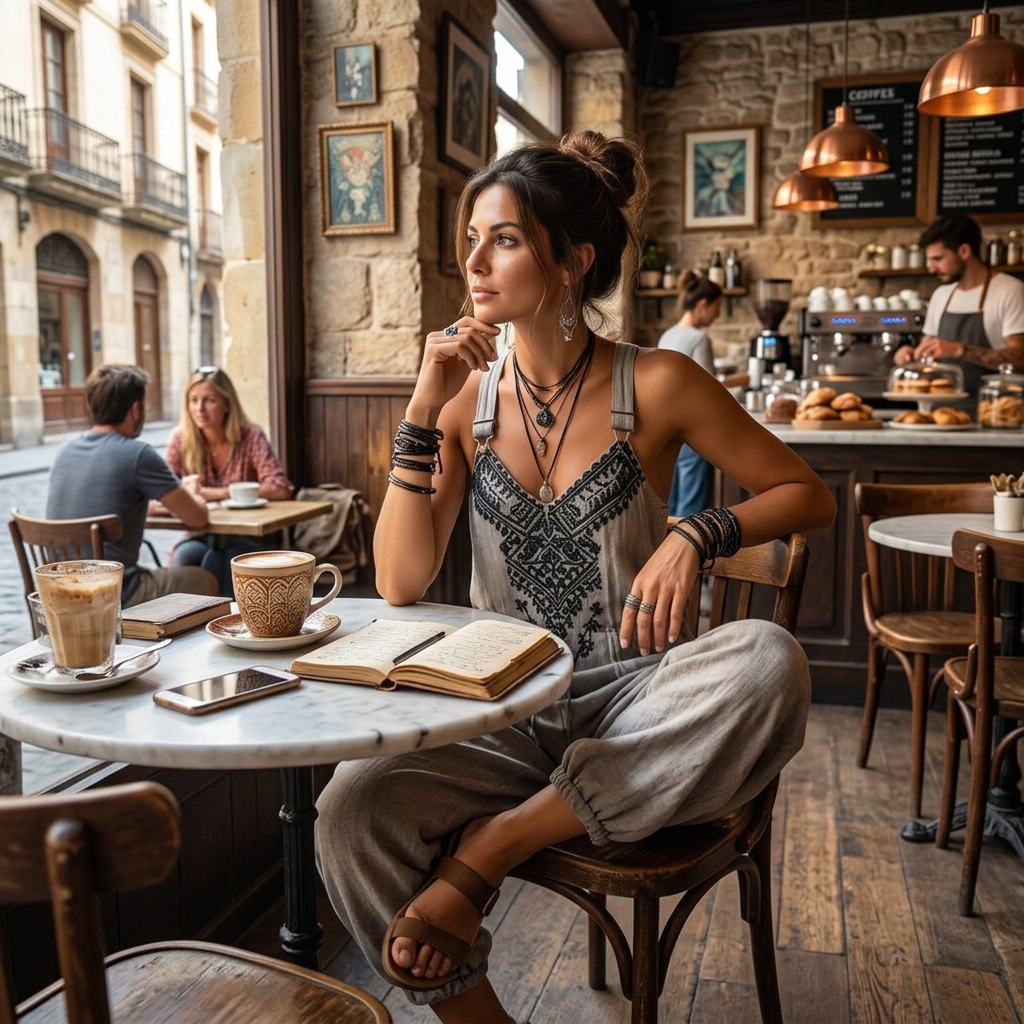 Linentra | Women's Embroidered Boho Jumpsuit