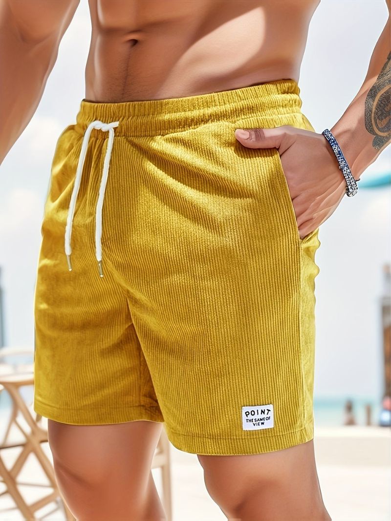 Linentra | Men's Corduroy Drawstring Shorts