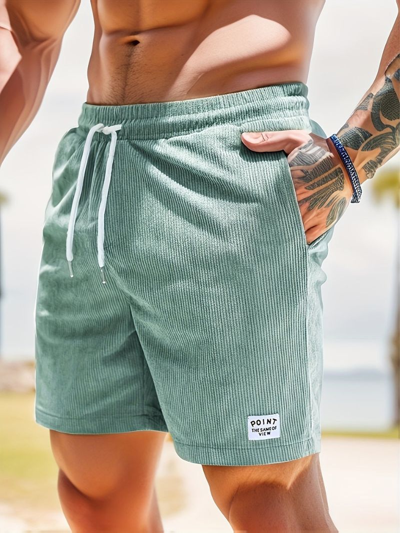 Linentra | Men's Corduroy Drawstring Shorts