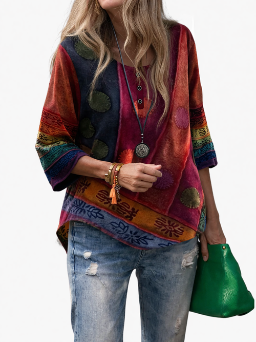 Linentra | Women's Printed Relaxed Top