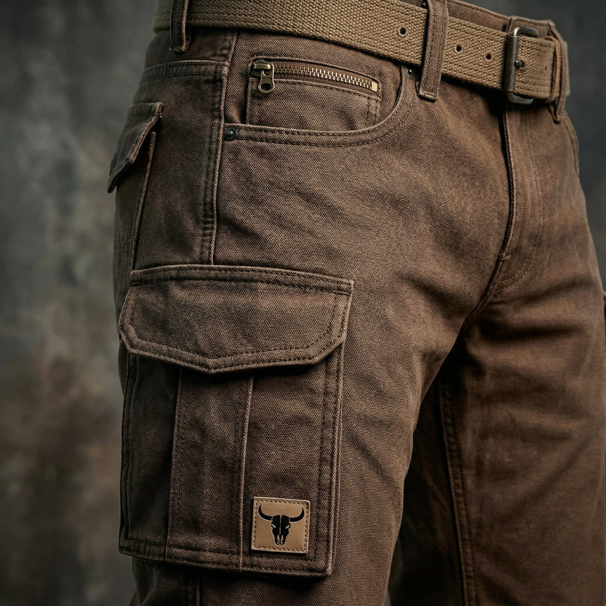 Linentra | Men's Brown Cargo Pants