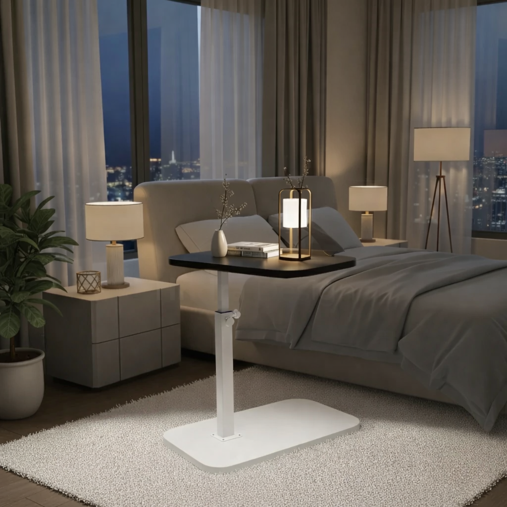 Linentra | Height-Adjustable C-Shaped Side Table