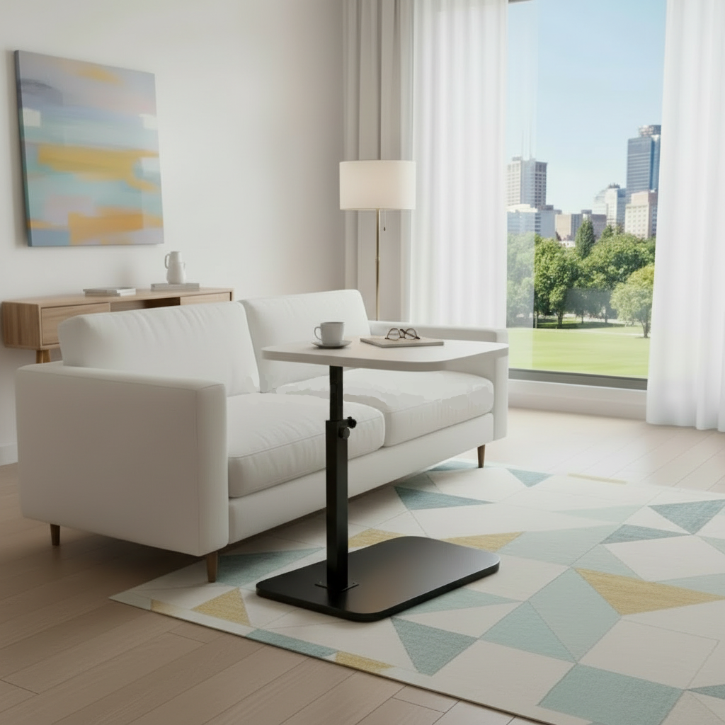 Linentra | Height-Adjustable C-Shaped Side Table
