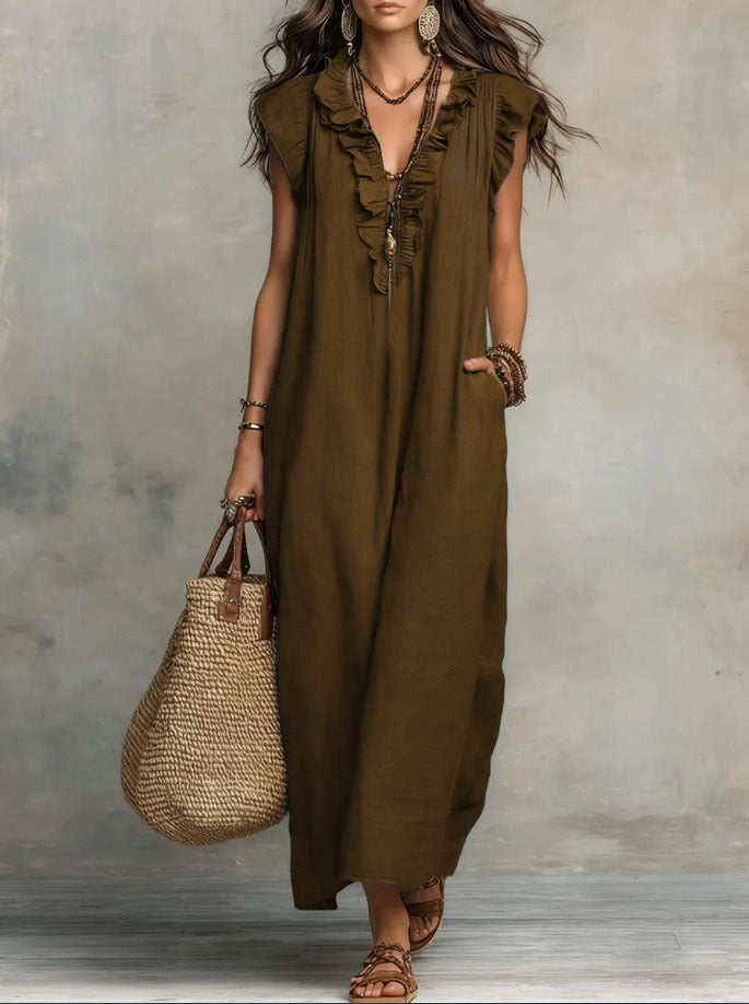 Linentra | Women's Flowy Boho Dress