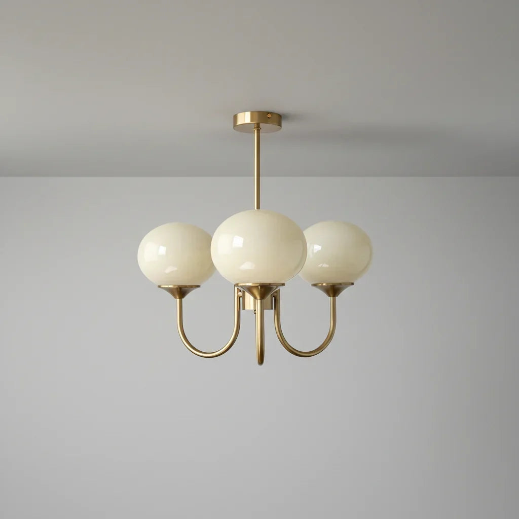 Linentra | Pink Glass Ceiling Light in Gold Finish