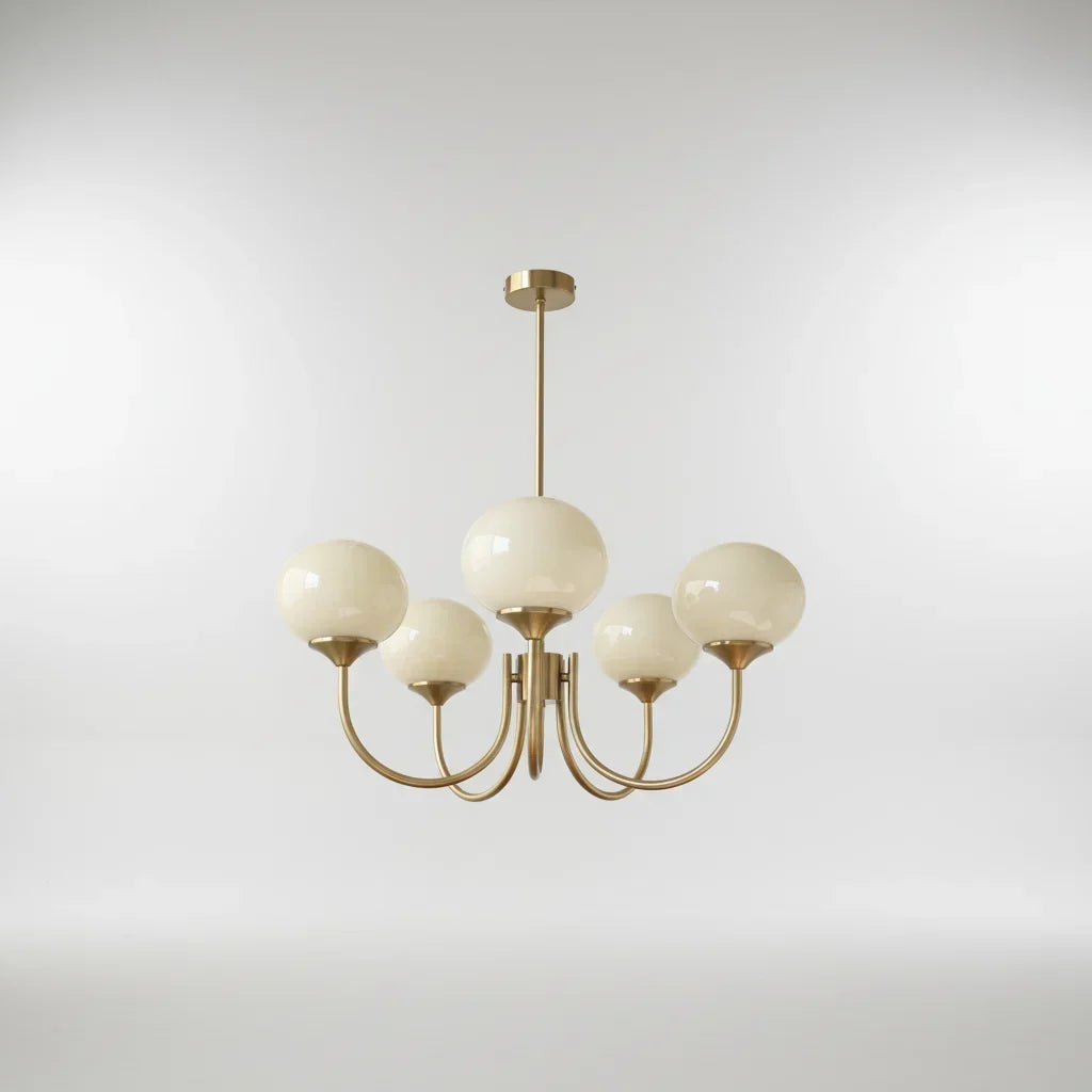 Linentra | Pink Glass Ceiling Light in Gold Finish