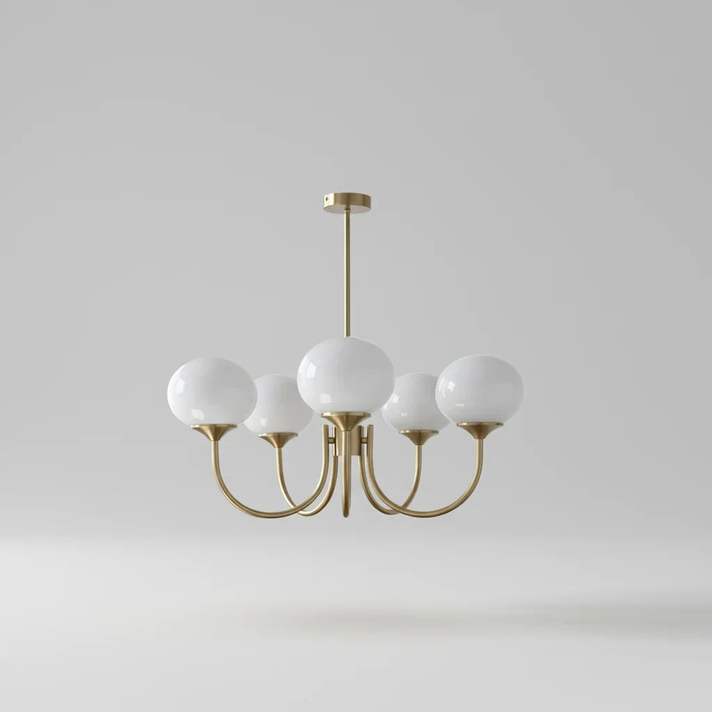 Linentra | Pink Glass Ceiling Light in Gold Finish