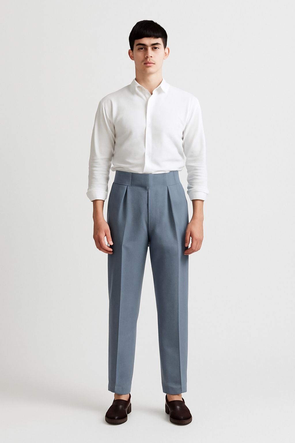 Linentra | Men's High-Waisted Pleated Trousers