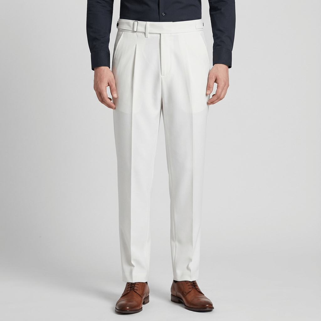 Linentra | Men's High-Waisted Pleated Trousers