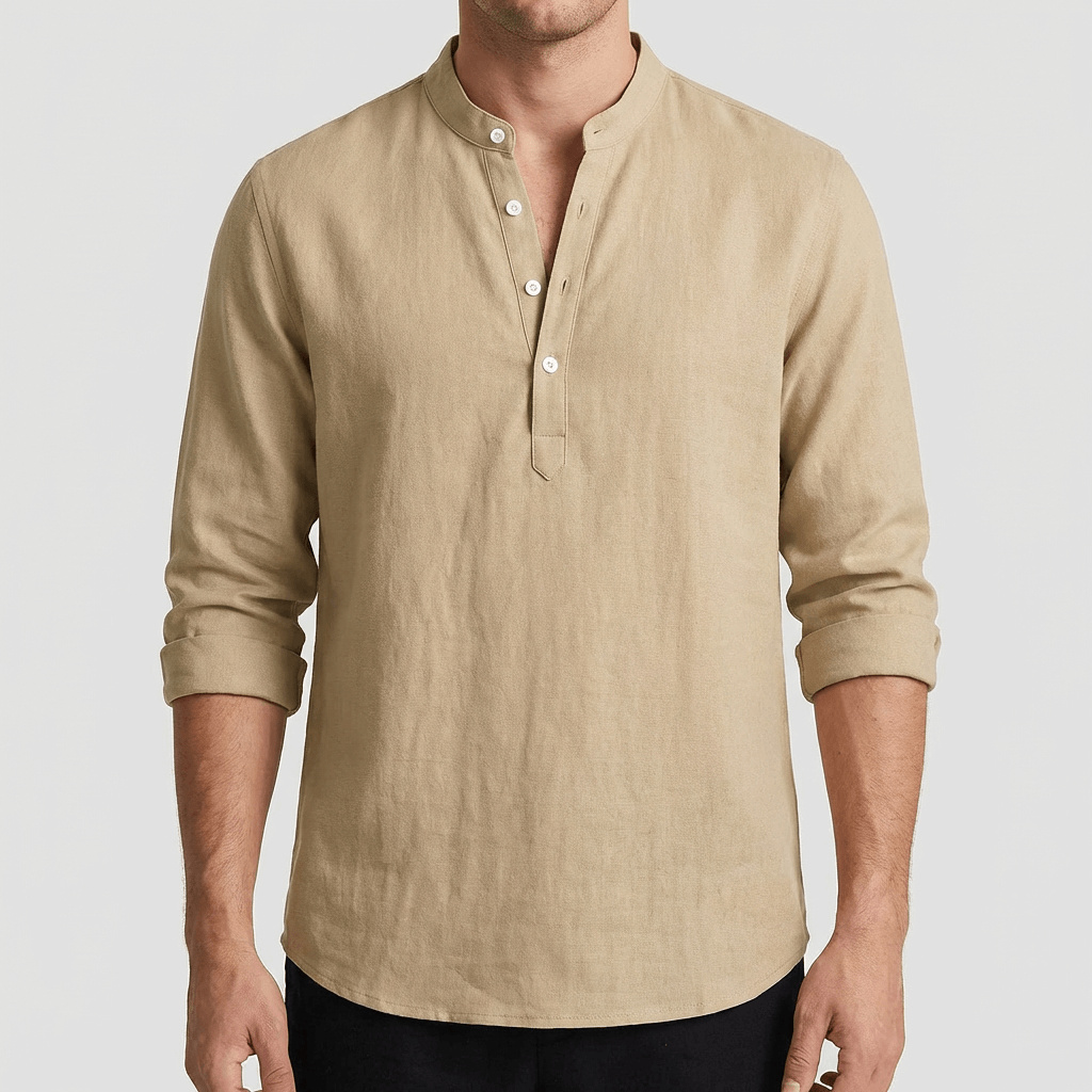 Linentra | Lightweight loose linen button down shirt