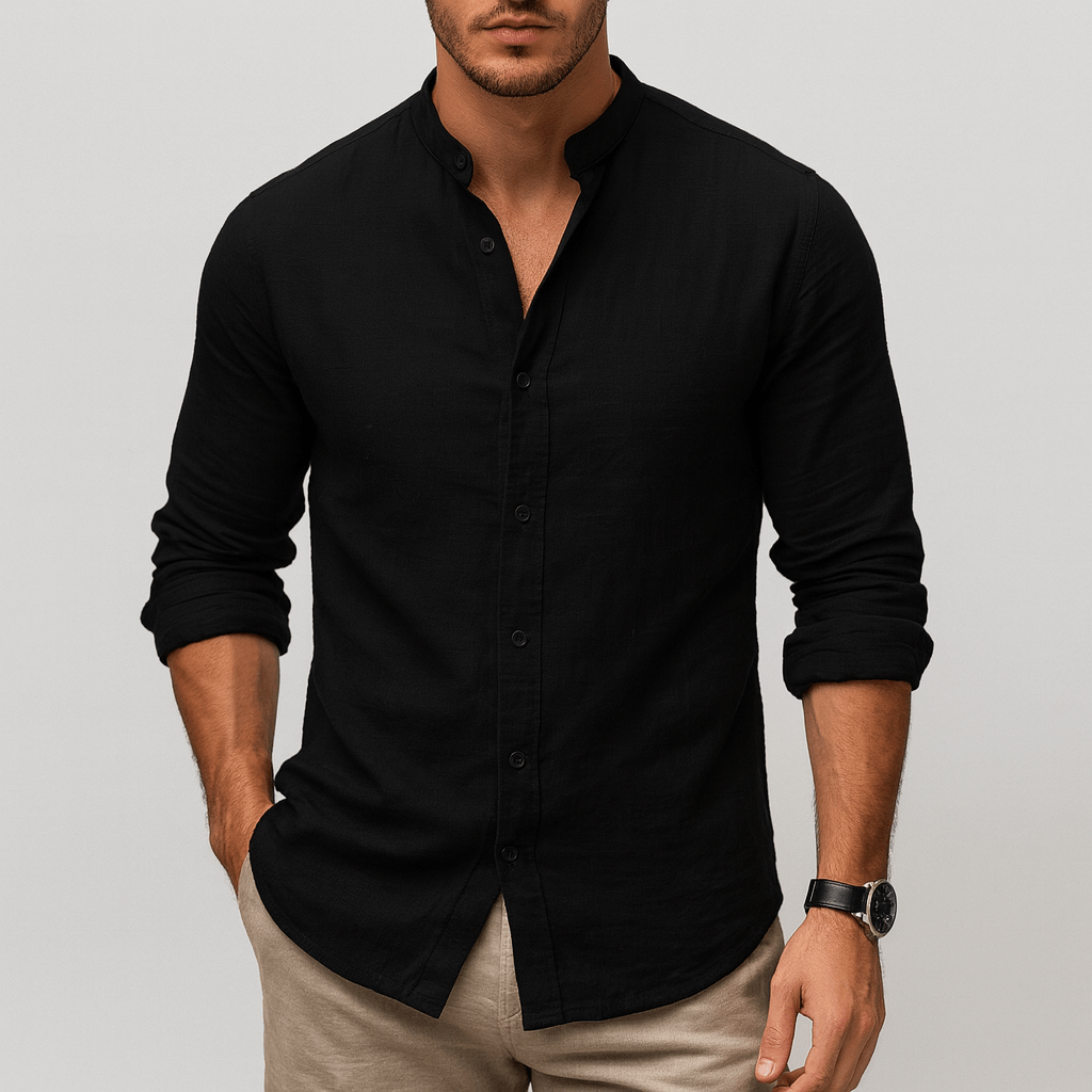Linentra | Linen cotton blend long-sleeve shirt