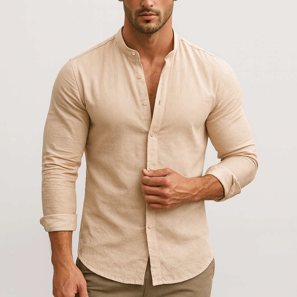 Linentra | Linen cotton blend long-sleeve shirt
