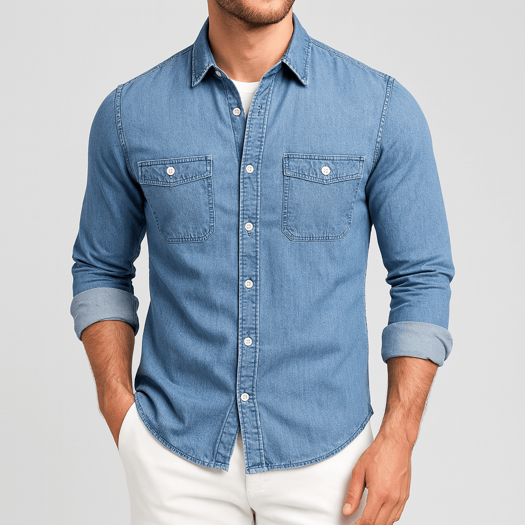 Linentra | Slim fit ecological denim shirt