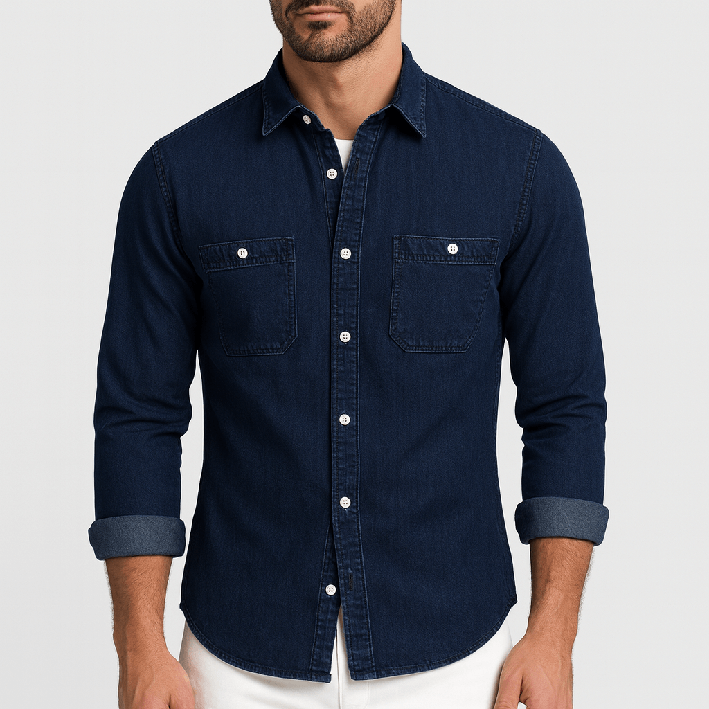 Linentra | Slim fit ecological denim shirt