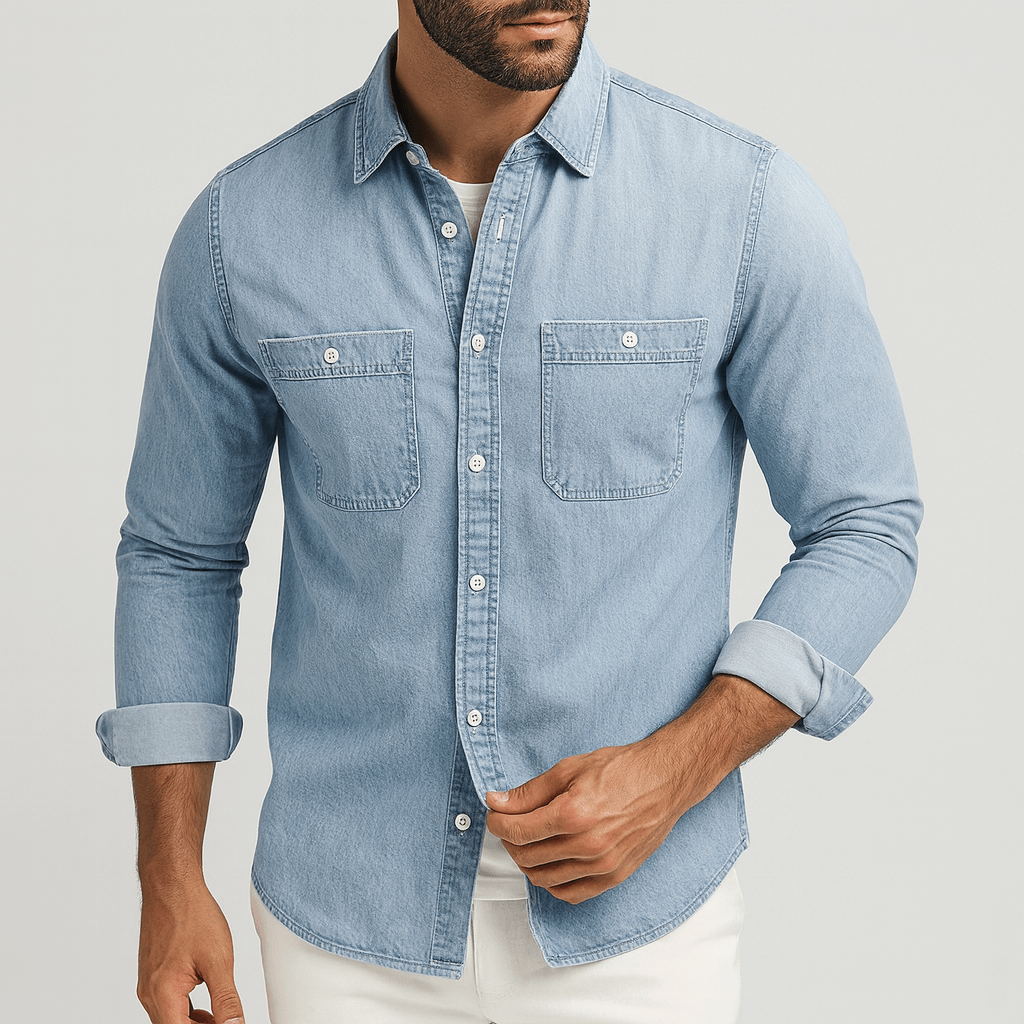 Linentra | Slim fit ecological denim shirt