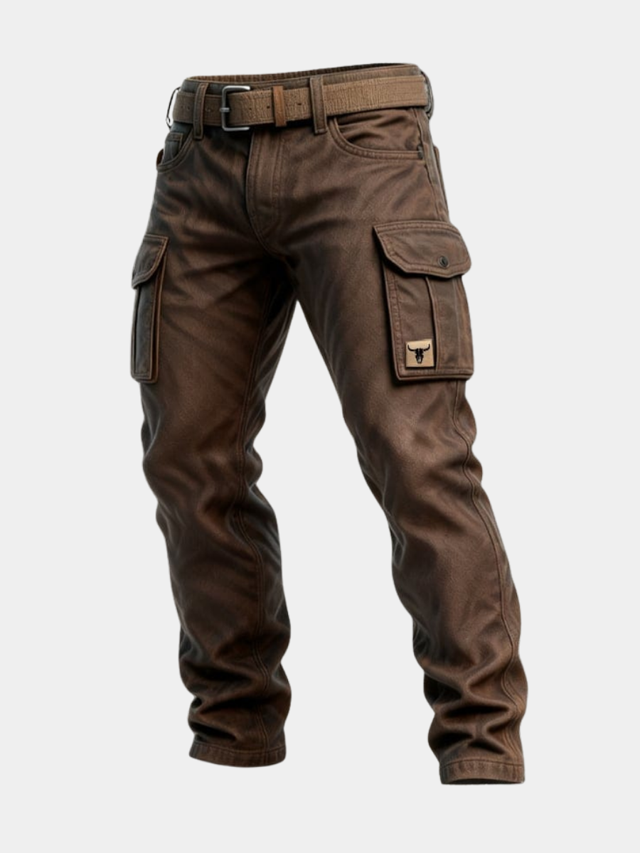 Linentra | Men's Brown Cargo Pants