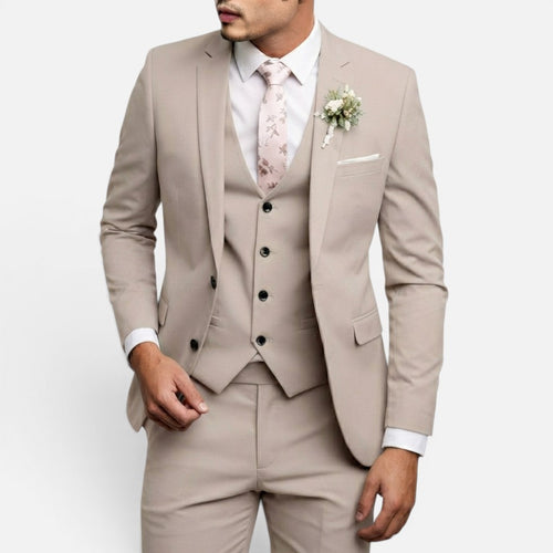 Linentra | Men's Slim Fit 3-Piece Suit with Vest