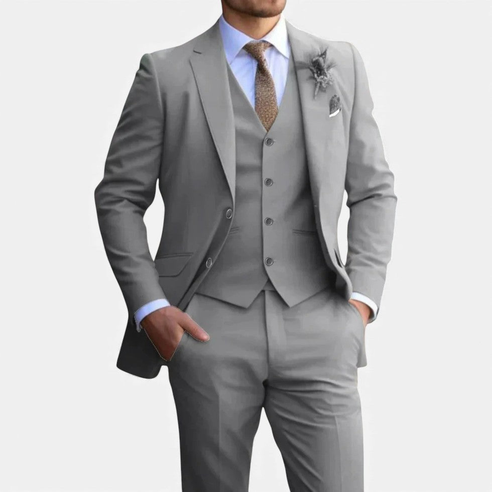 Linentra | Men's Slim Fit 3-Piece Suit with Vest