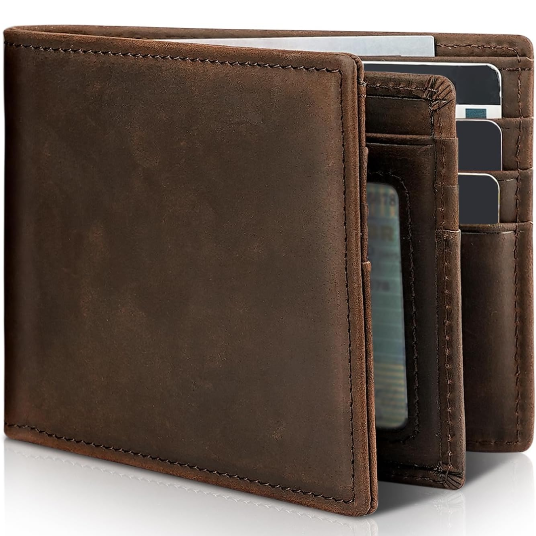 Linentra | Men's Leather Bifold Wallet with RFID Protection