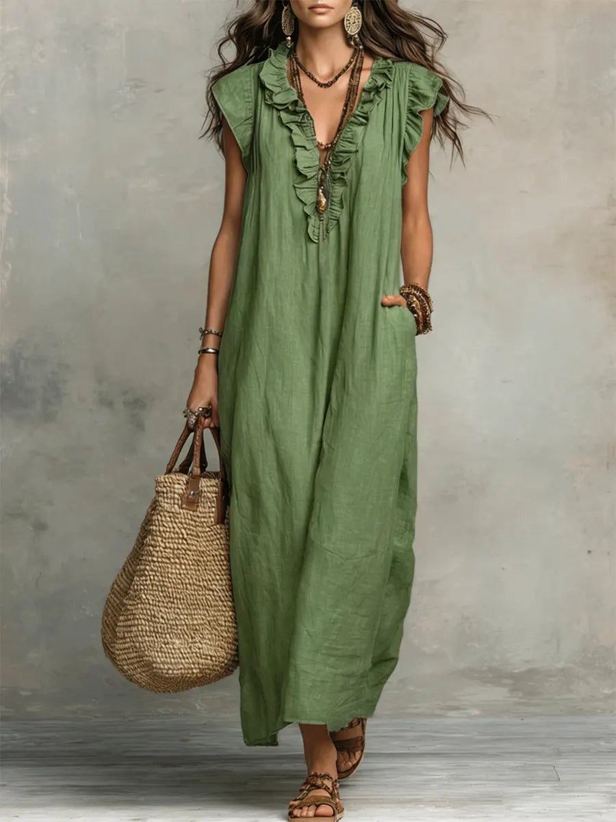 Linentra | Women's Flowy Boho Dress