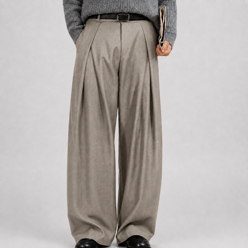 Linentra | Men's Relaxed Pleated Dress Pants