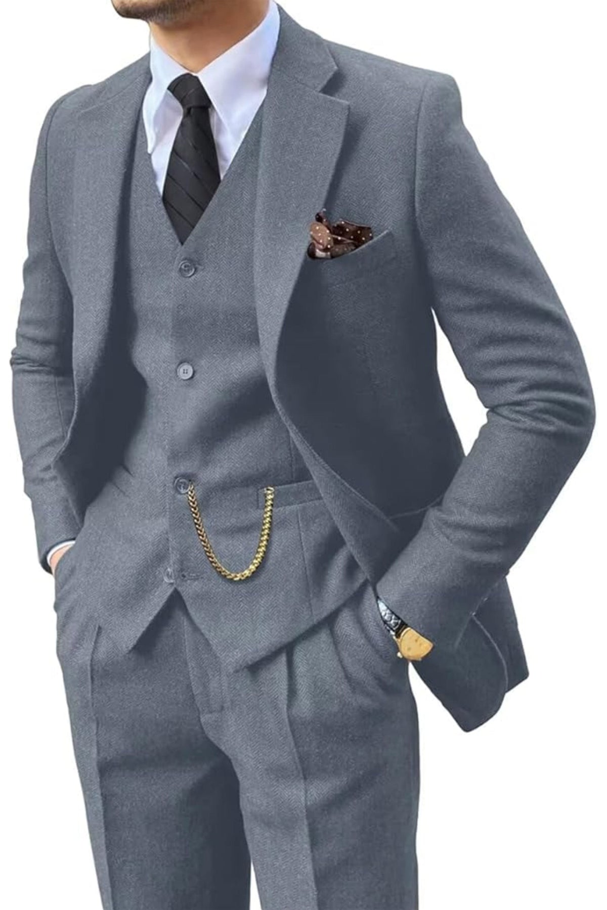 Linentra | Men's Herringbone Suit