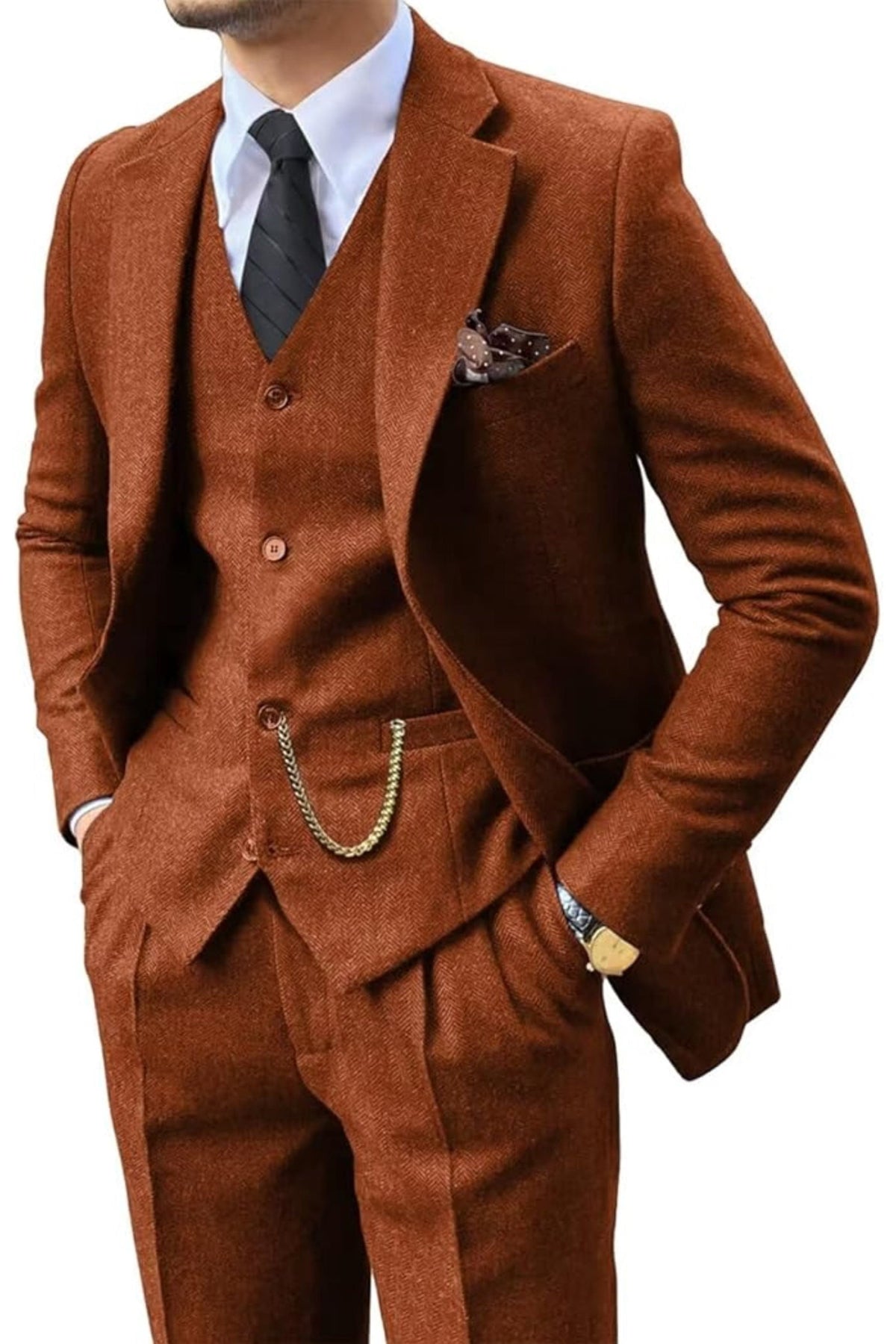 Linentra | Men's Herringbone Suit