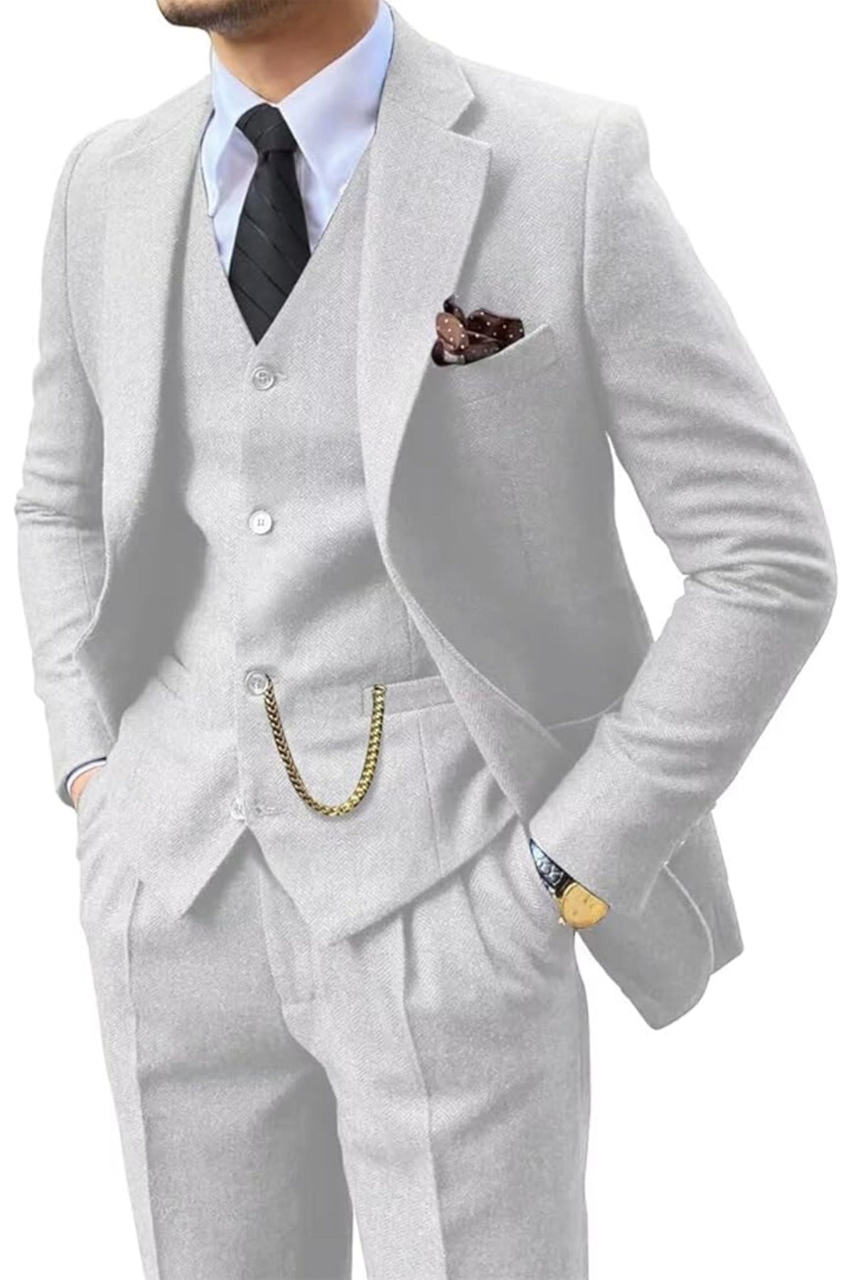 Linentra | Men's Herringbone Suit